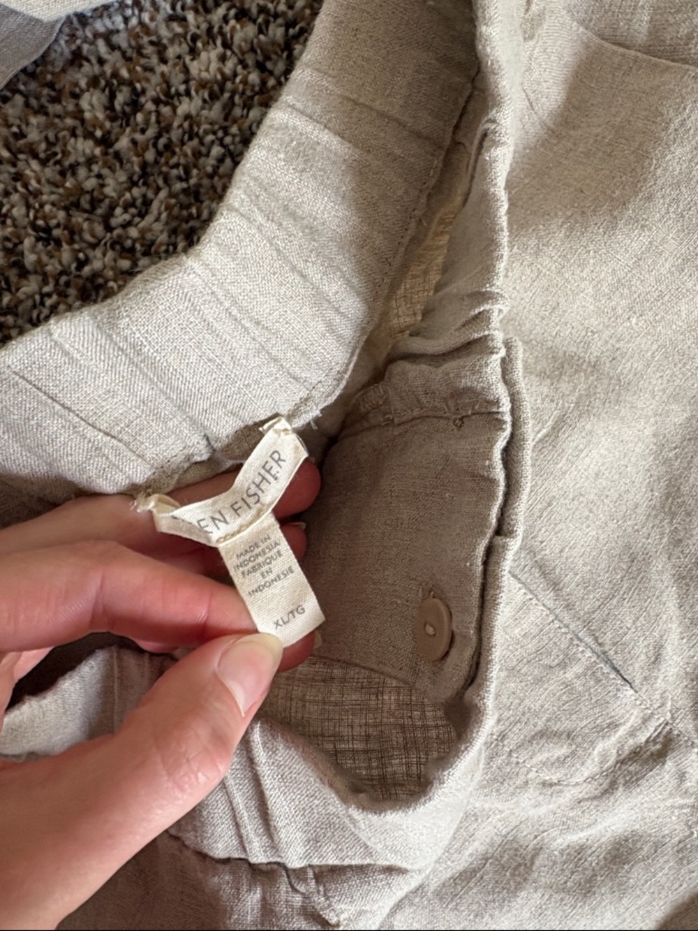 NEW Eileen Fisher Neutral 100% Organic Linen Matching Set XL - Picture 7 of 9